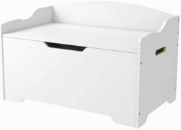 Wooden Toy Organizer Storage Chest With Safety Hinge, White Bench For Kids, Durable Toy Box & Sitting Bench - thumbnail 6