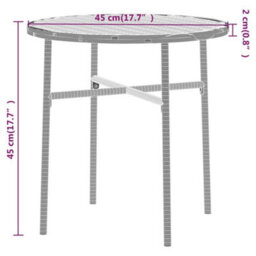 Walplus 3 Piece Garden Dining Set Poly Rattan Grey - thumbnail 6