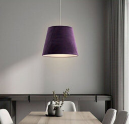 "11"" Purple Velvet Lampshade Dual Purpose Ceiling Or Table Lamp Shade, Soft Touch Finish, Elegant Lighting (Multiple Colours & Size" - thumbnail 7