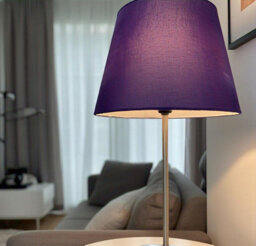 "11"" Purple Velvet Lampshade Dual Purpose Ceiling Or Table Lamp Shade, Soft Touch Finish, Elegant Lighting (Multiple Colours & Size" - thumbnail 2