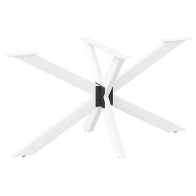 Berkfield Dining Table Leg Spider Shape White 150X78X(72-73) Cm Steel - image 1