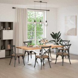 Berkfield Dining Table Leg Spider Shape White 150X78X(72-73) Cm Steel - thumbnail 2