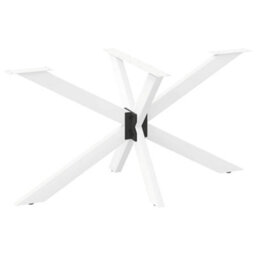 Berkfield Dining Table Leg Spider Shape White 150X78X(72-73) Cm Steel - thumbnail 1