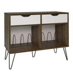 Novogratz Concord Turntable Stand With 2 Drawers Brown Oak Look - thumbnail 3