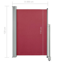 Berkfield Patio Retractable Side Awning 120X300 Cm Red - thumbnail 8