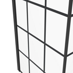 Sundaze 6mm Toughened Safety Glass L Shaped Black Grid Shower Bath Screen Fixed Return - thumbnail 3
