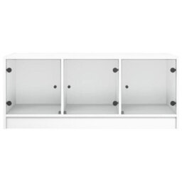 Walplus Coffee Table With Glass Doors White 102X50X42 Cm - thumbnail 6