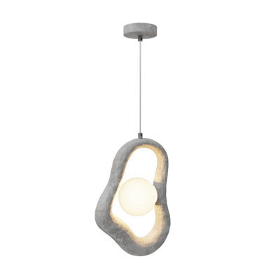 Luminosa Lighting Luminosa Opus Modern Pendant Ceiling Light Grey 1Xg9 White Shade - image 1