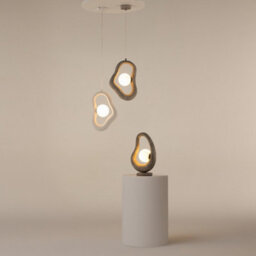 Luminosa Lighting Luminosa Opus Modern Pendant Ceiling Light Grey 1Xg9 White Shade - thumbnail 3