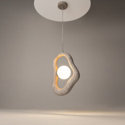Luminosa Lighting Luminosa Opus Modern Pendant Ceiling Light Grey 1Xg9 White Shade - thumbnail 2