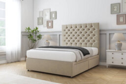 "Sloomy Mayfair Almond Coniston Divan Bed Base 2 Drawers Foot-End With 26"" Strutted Headboard 4' Small Double" - thumbnail 3