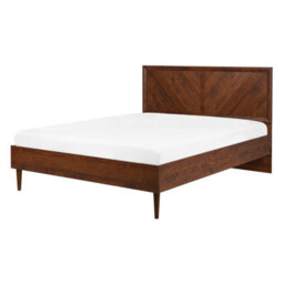 Beliani Bed With Led Mialet 140 X 200 Cm (Eu Double) Dark Brown - thumbnail 5