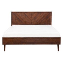 Beliani Bed With Led Mialet 140 X 200 Cm (Eu Double) Dark Brown - thumbnail 6