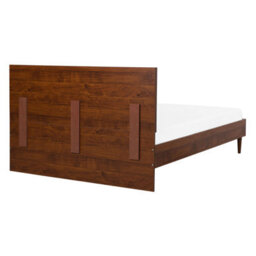 Beliani Bed With Led Mialet 140 X 200 Cm (Eu Double) Dark Brown - thumbnail 7