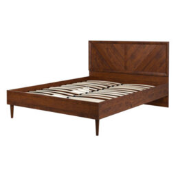 Beliani Bed With Led Mialet 140 X 200 Cm (Eu Double) Dark Brown - thumbnail 8