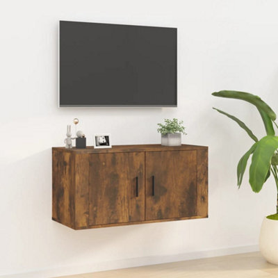 Walplus Wall Mounted Tv Cabinet Smoked Oak 80X34.5X40 Cm - image 1
