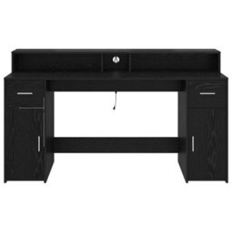 Walplus Desk With Drawer Black Oak 160 X 55 X 91 Cm Engineered Wood - thumbnail 7