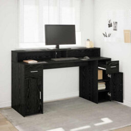 Walplus Desk With Drawer Black Oak 160 X 55 X 91 Cm Engineered Wood - thumbnail 1