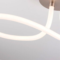 Harper Living Led 1 Light Semi-Flush Ceiling Light, Polycarbonate Shade, Matt Nickel, Non-Dimmable - thumbnail 3