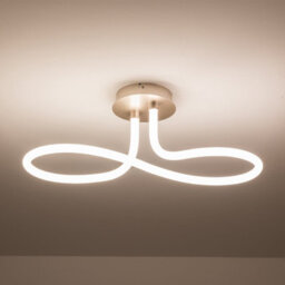 Harper Living Led 1 Light Semi-Flush Ceiling Light, Polycarbonate Shade, Matt Nickel, Non-Dimmable - thumbnail 2