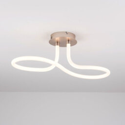 Harper Living Led 1 Light Semi-Flush Ceiling Light, Polycarbonate Shade, Matt Nickel, Non-Dimmable - thumbnail 1