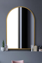 Mirroroutlet The Arcus Gold Metal Framed Arched Wall Mirror 120Cm X 80Cm - thumbnail 5