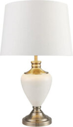 Lighting Supermarket Hepburn Large Ceramic Table Lamp White Gold Lined Shade Cream Brass Finish 58Cm - thumbnail 3