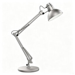 Amorly Silver Multi Joint Articulated Desk Lamp, Metal Base, Partially Adjustable Swing Arm,decorative Table Lamp For Home & Office - thumbnail 1