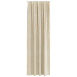 Berkfield Blackout Curtains With Top Tape 2 Pcs Cream Velvet - thumbnail 3