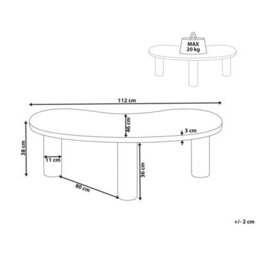 Wyld And Coco Nova Wood Coffee Table 112 X 46 Cm - Retro Irregular Triangle, Mdf With Pvc Foil Finish - thumbnail 3