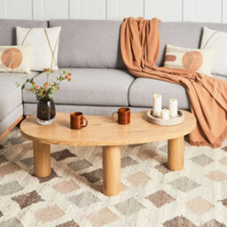 Wyld And Coco Nova Wood Coffee Table 112 X 46 Cm - Retro Irregular Triangle, Mdf With Pvc Foil Finish - thumbnail 2