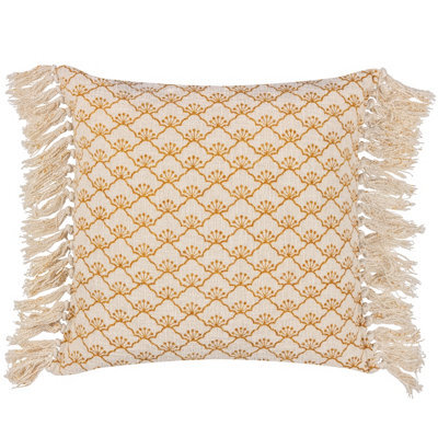 Yard Saku Blossom Fringed Feather Filled Cushion - image 1