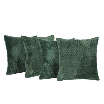 OHS Waffle Fleece 4 X Cushion Covers Soft - image 1