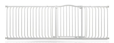 Bettacare Curved Top Dog Gate, 216Cm - 225Cm, Matt White, Pressure Fit Pet Gate For Dog And Puppy, Pet And Dog Barrier - image 1