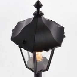 2 Pack Outdoor Lamp Post Lantern Bollard Light Matt Black & Glass 1M Tall Led - thumbnail 4