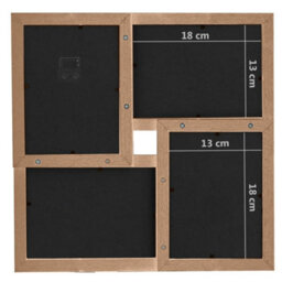 Berkfield Modern Collage Photo Frame For 24X(13X18 Cm) Picture Light Brown Mdf - thumbnail 7