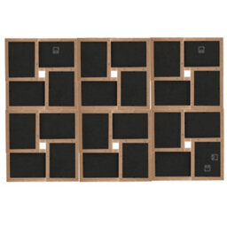 Berkfield Modern Collage Photo Frame For 24X(13X18 Cm) Picture Light Brown Mdf - thumbnail 3