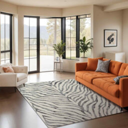 Livabliss City-Animal Print Grey Beige Black Boho Zebra Pattern Living Dining Bedroom Rug 160 X 220 Cm Easy Care, Non Shedding - thumbnail 2