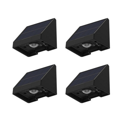 Flintry 4 Pack Solar Fence Lights, Outdoor Garden Post Downlights Rechargeable, 3000K Warm Glow, Auto Dusk On, For Wall, Deck And Railing - image 1