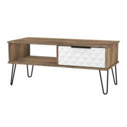 Anzio Matt Vintage Oak Effect 1 Drawer Non-Extendable Coffee Table (H)925mm (W)407mm (D)410mm - thumbnail 3