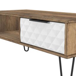 Anzio Matt Vintage Oak Effect 1 Drawer Non-Extendable Coffee Table (H)925mm (W)407mm (D)410mm - thumbnail 4