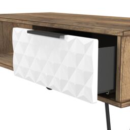 Anzio Matt Vintage Oak Effect 1 Drawer Non-Extendable Coffee Table (H)925mm (W)407mm (D)410mm - thumbnail 5