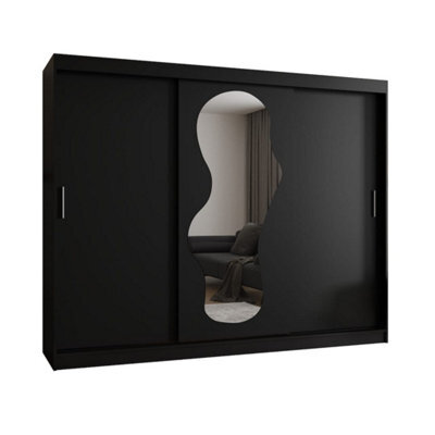 Arte Sophisticated Black Ultra Sliding Door Wardrobe 2500mm X 2000mm X 620mm - Bold Storage Solution - image 1