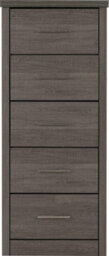 Seconique Lisbon 5 Drawer Narrow Chest In Black Wood Grain - thumbnail 3