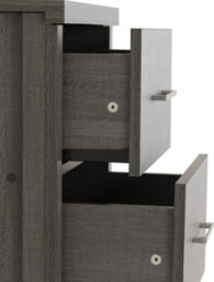 Seconique Lisbon 5 Drawer Narrow Chest In Black Wood Grain - thumbnail 6