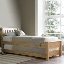 Atlantis Oak Finish Wooden Guest Bed Including Underbed - thumbnail 1