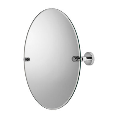 Croydex Flexi-Fix Metra Chrome Effect Round Wall-Mounted Bathroom & Wc Mirror (H)45Cm (W)45Cm - image 1