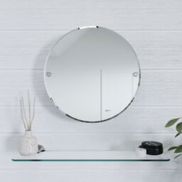 Croydex Flexi-Fix Metra Chrome Effect Round Wall-Mounted Bathroom & Wc Mirror (H)45Cm (W)45Cm - thumbnail 3
