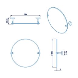 Croydex Flexi-Fix Metra Chrome Effect Round Wall-Mounted Bathroom & Wc Mirror (H)45Cm (W)45Cm - thumbnail 4