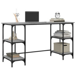 Berkfield Desk Grey Sonoma 140X50X75 Cm Metal And Engineered Wood - thumbnail 4